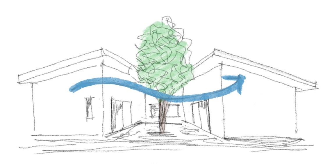 Croquis N1 de proyecto Casa Patio